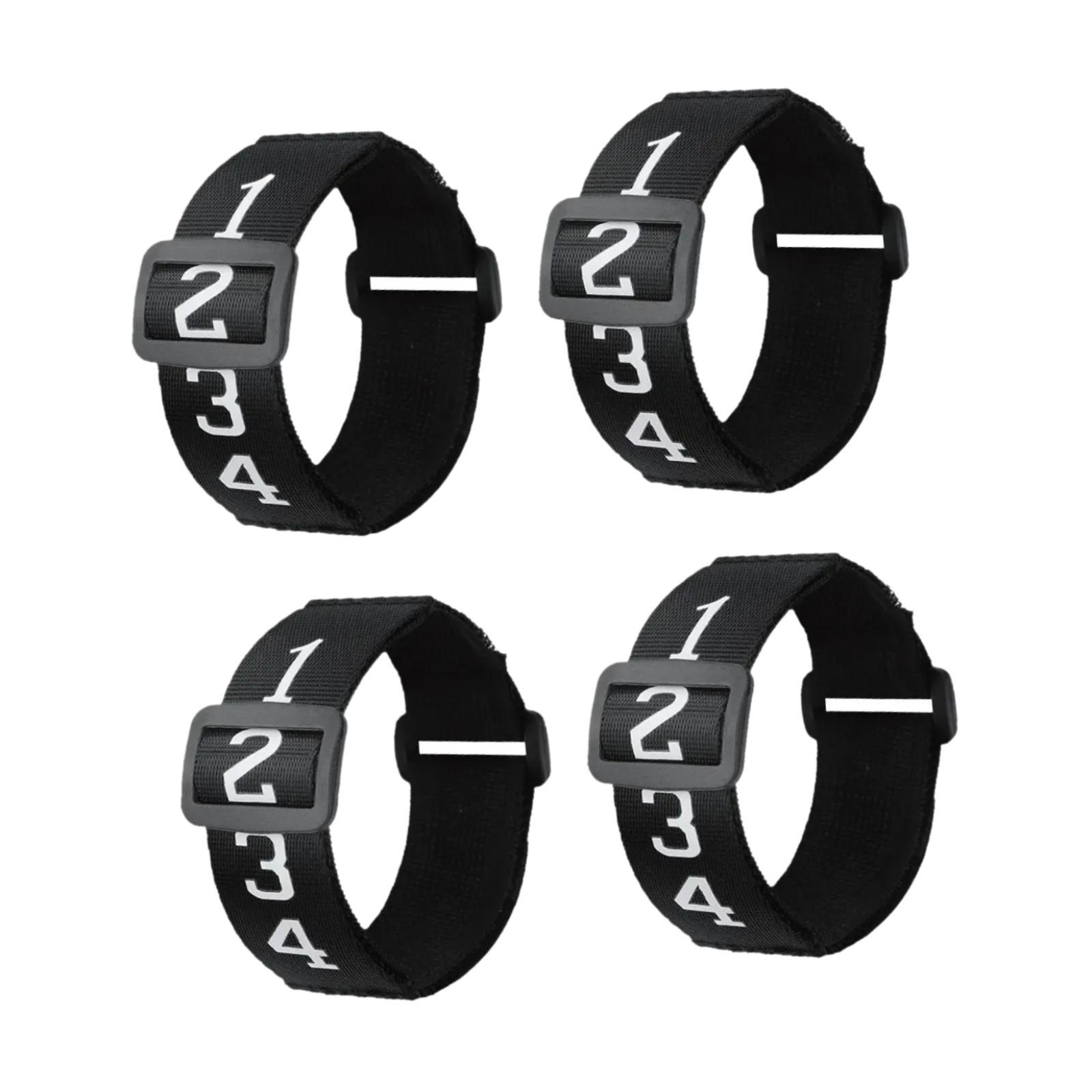 4 Pieces Football Numbered Wristbands Black Wear Resistant Sliding Side Clip
