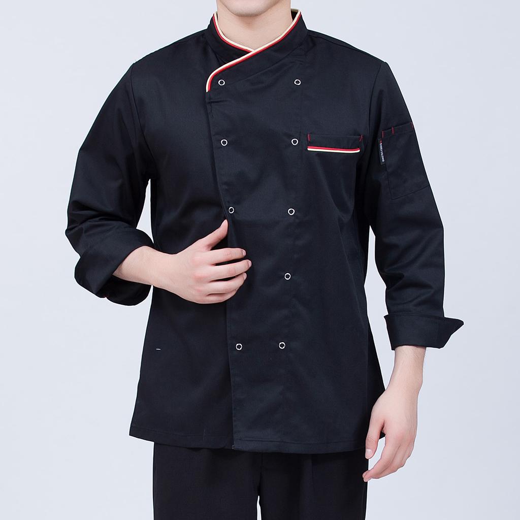 Kochjacke Bäckerjacke Langarm Kochkleidung Gastronomie Uniform Berufsbekleidung 