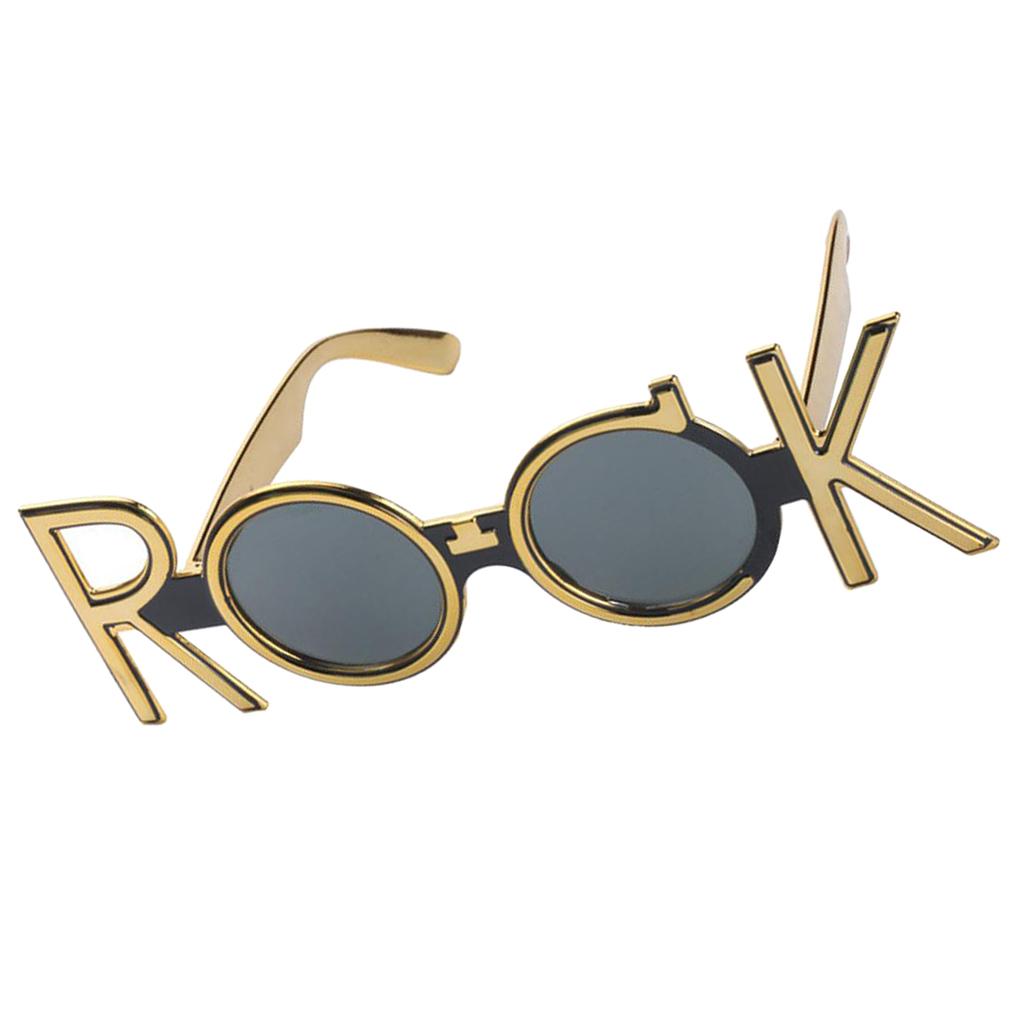 3xNovelty Gold ROCK Shaped Sunglasses Funny Party Eye Glasses Costume Prop