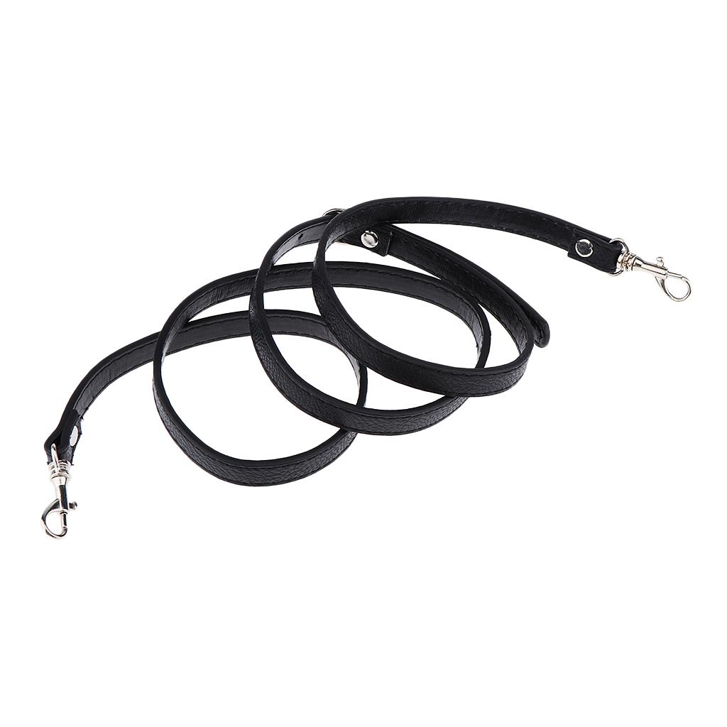 10xAdjustable Leather Shoulder Bag Strap Belt Replacement Lobster Clasps Black