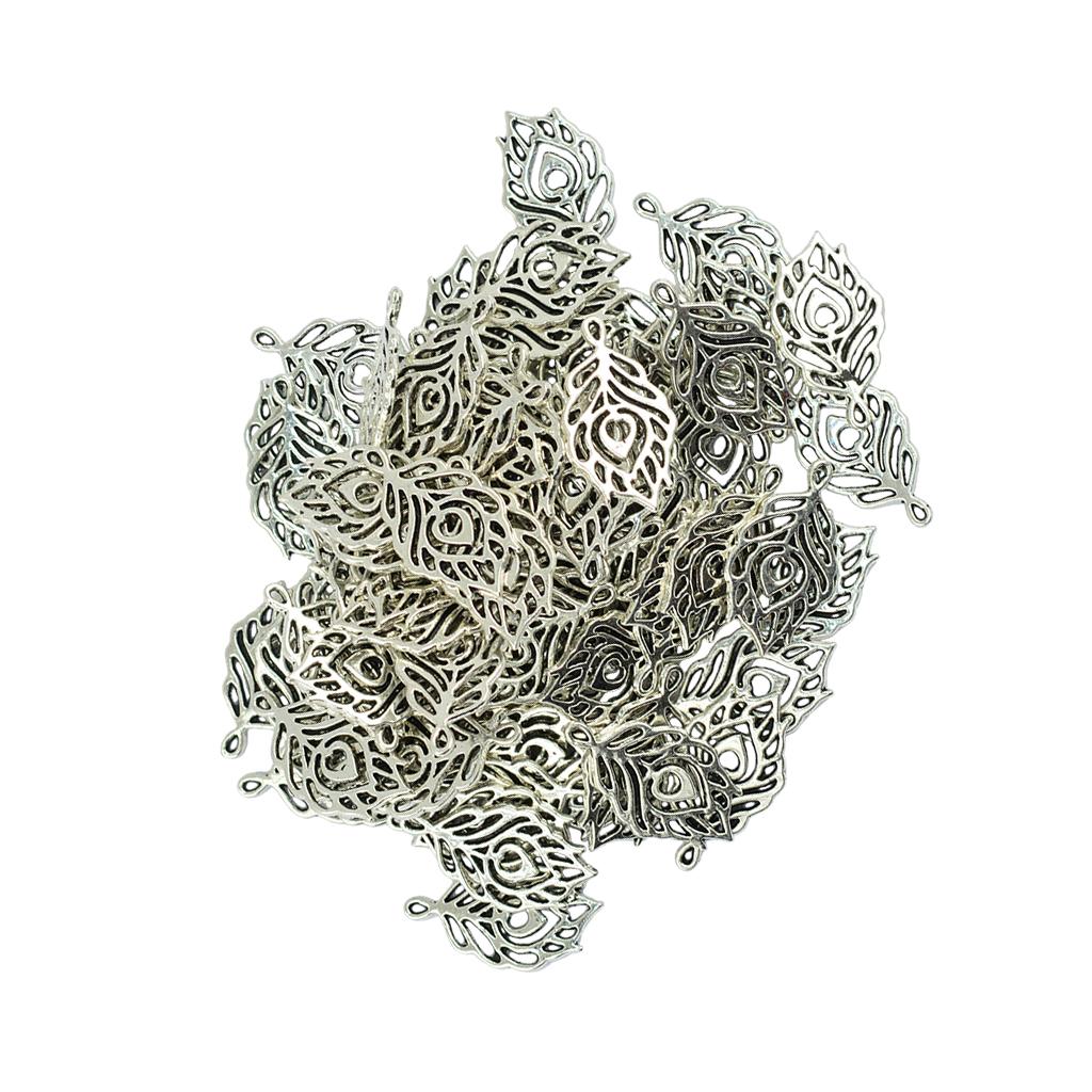Filigree Peacock Feather Charms