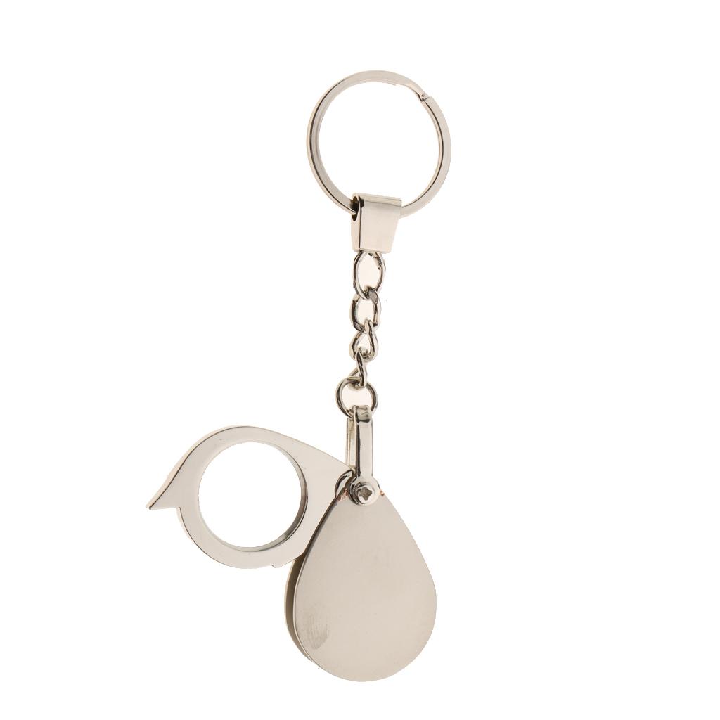 2xPocket Folding Jewellery Magnifier 15X Magnifying Eye Glass Lens Keychain