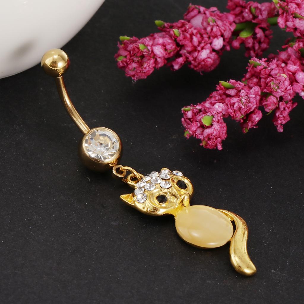 Stainless Steel Dangle Navel Belly Bar Button Ring Body