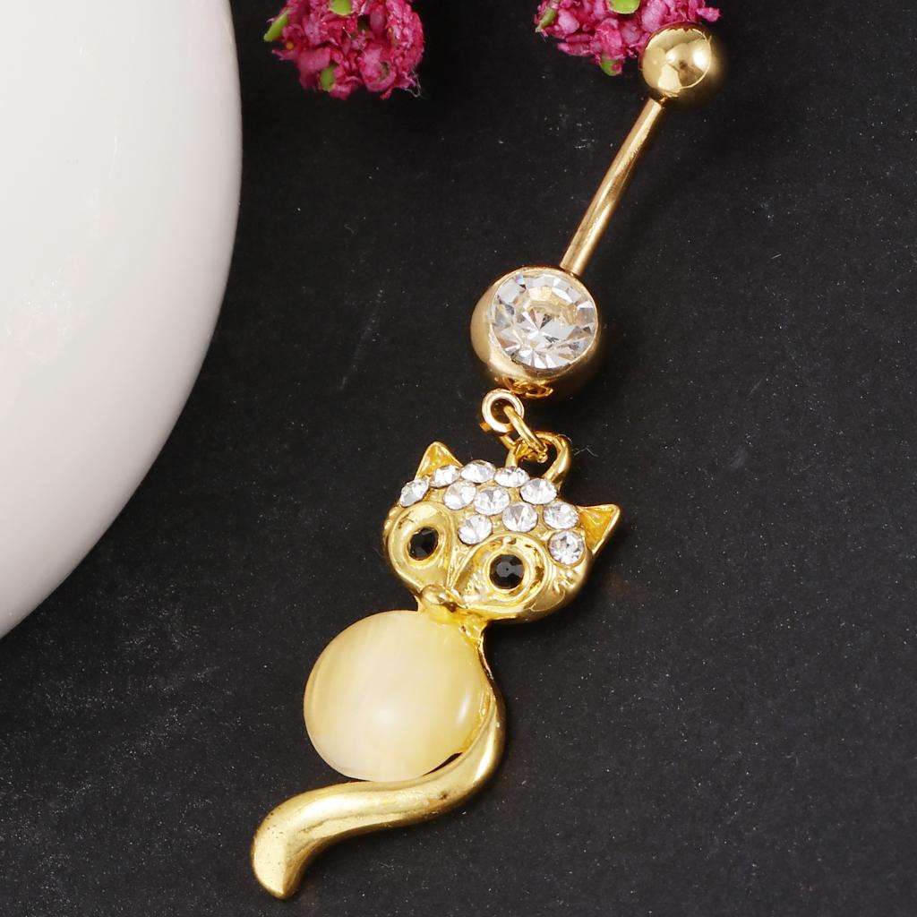 Stainless Steel Dangle Navel Belly Bar Button Ring Body