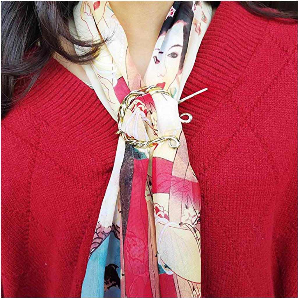 Ethnic Viking Norse Brooch Shawl Scarf Pin Medieval Jewelry Antique Bronze