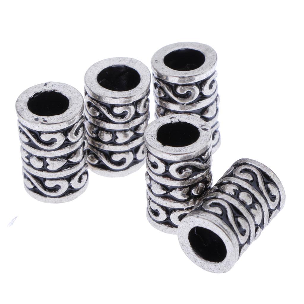 5Pcs Antique Style Silver Spacer Loose Beads DIY Jewelry Making Findings