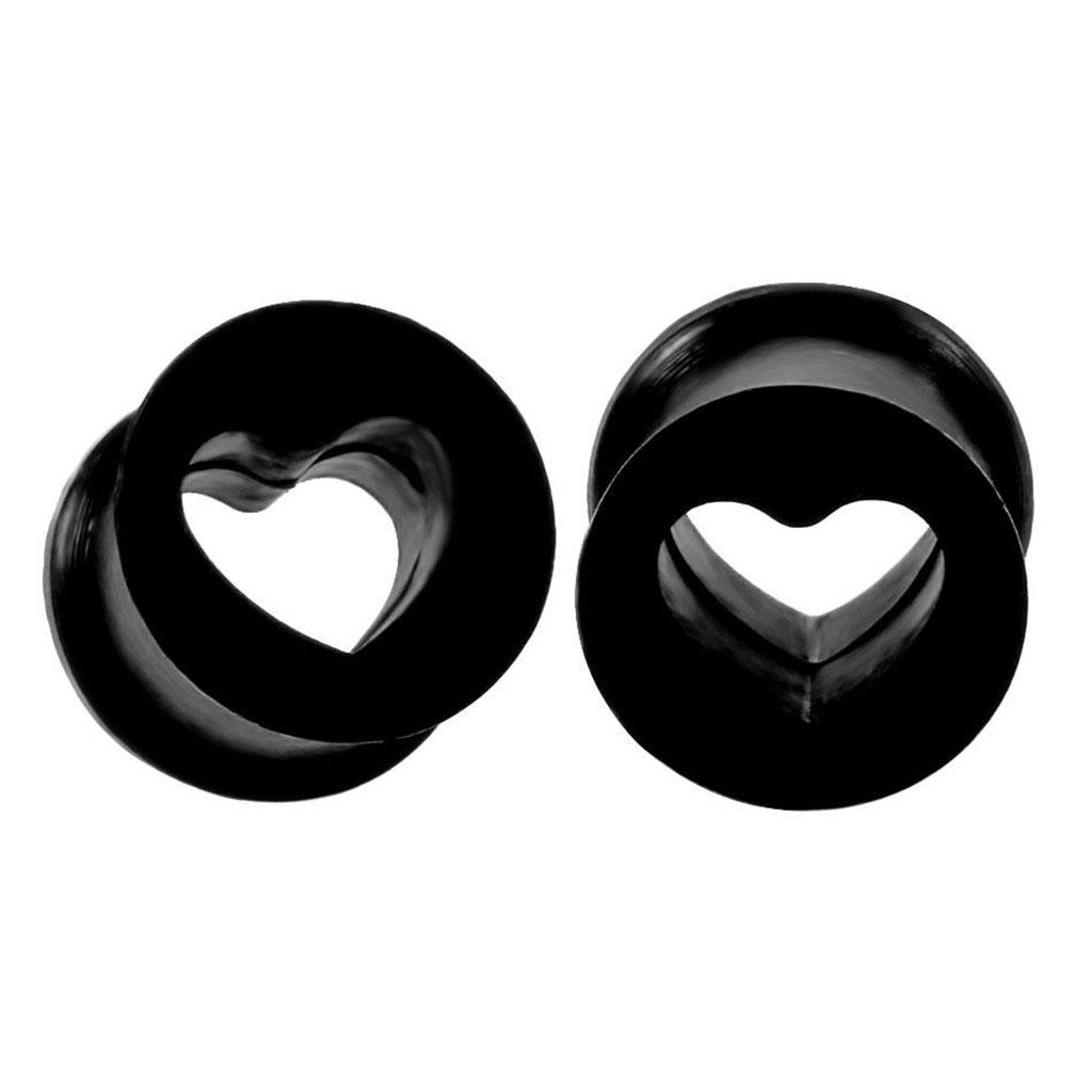 2Pcs Silicone Ear Gauges Double Flared Tunnels Stretchers  8mm Black