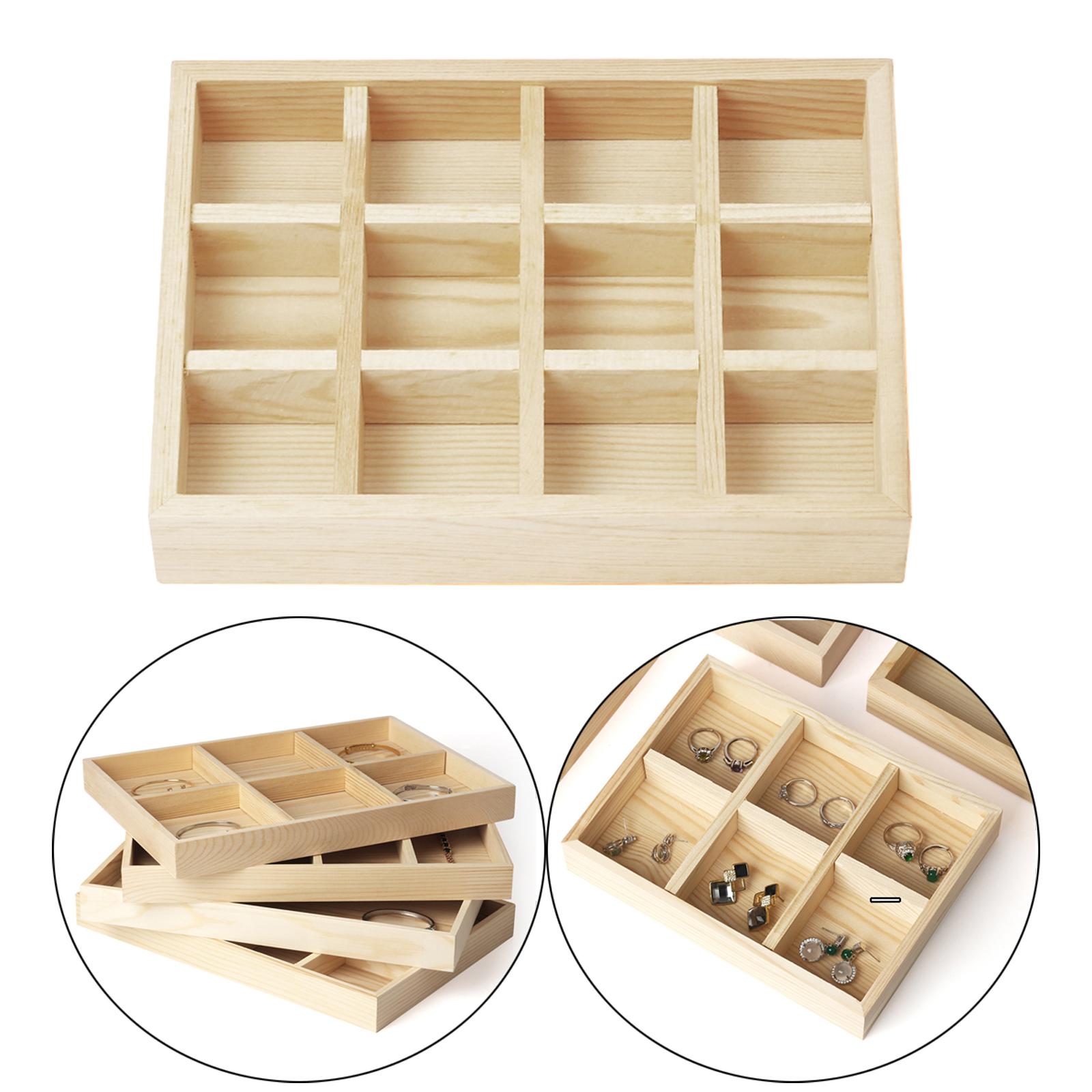 Jewelry Display Tray Case Beads Holder Gemstone Bangles Stackable Ladies 12-grids