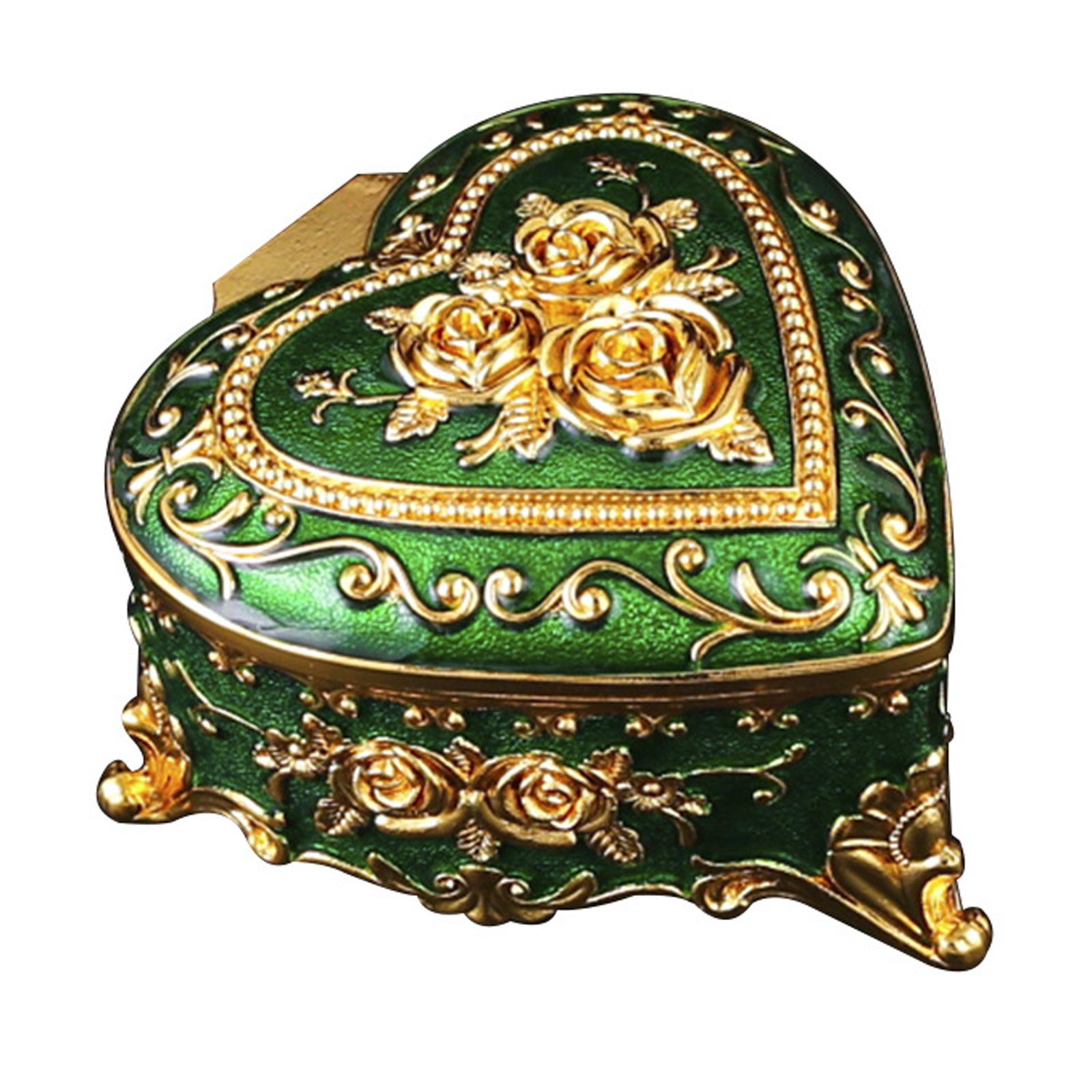 Heart Jewelry Box Green