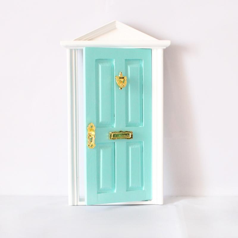 2x 1:12 Dolls House Miniature Wooden Steepletop Door with Hardware