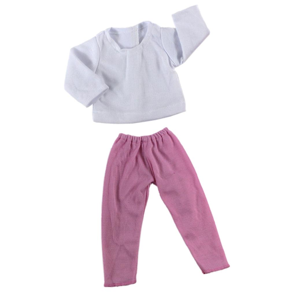18inch Doll Clothes Set Pink+White Trousers Waistcoat Skirt 5pcs/set Dressup