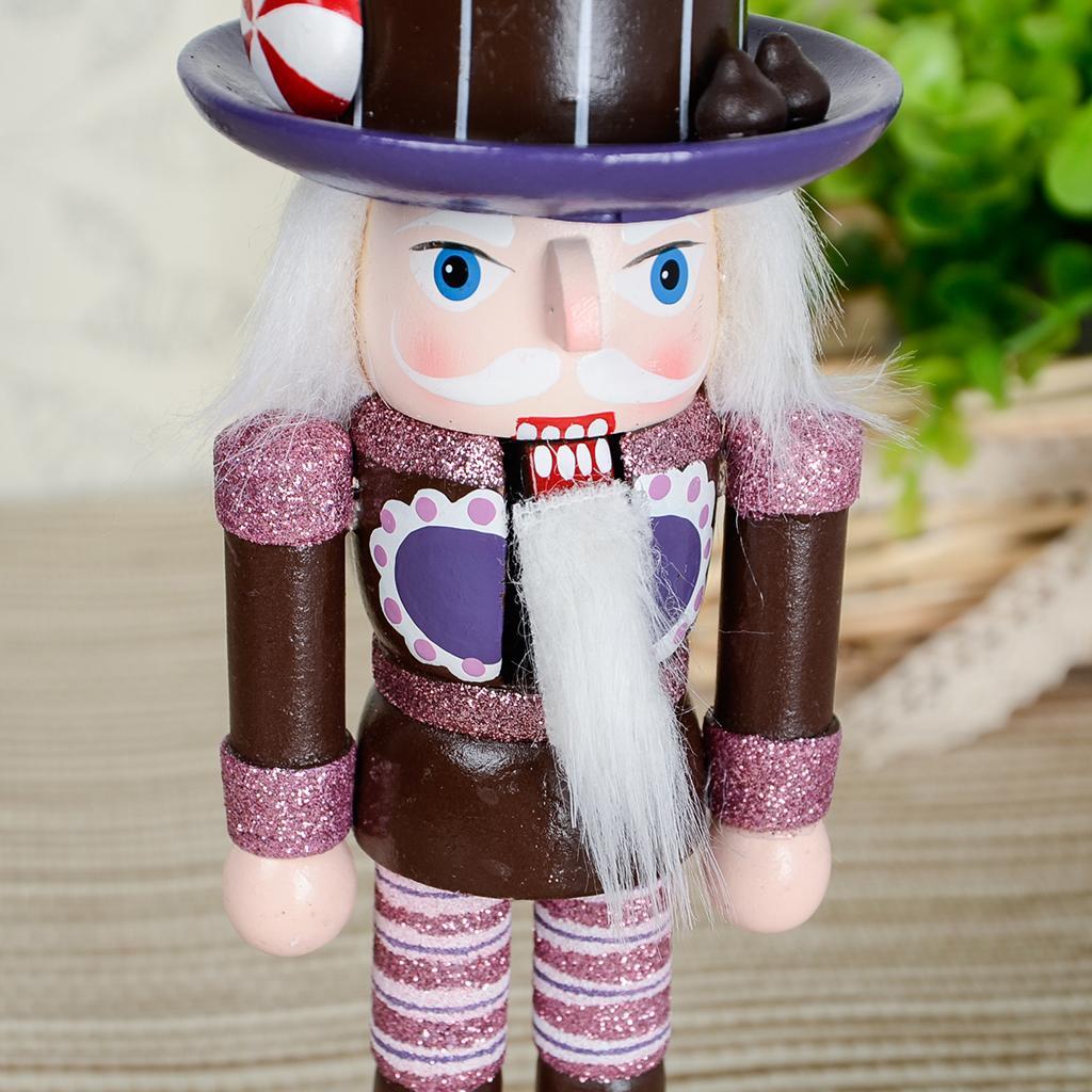 25cm Wood Cake Nutcracker Puppet Doll Toy Figurine Kid Gift Christmas