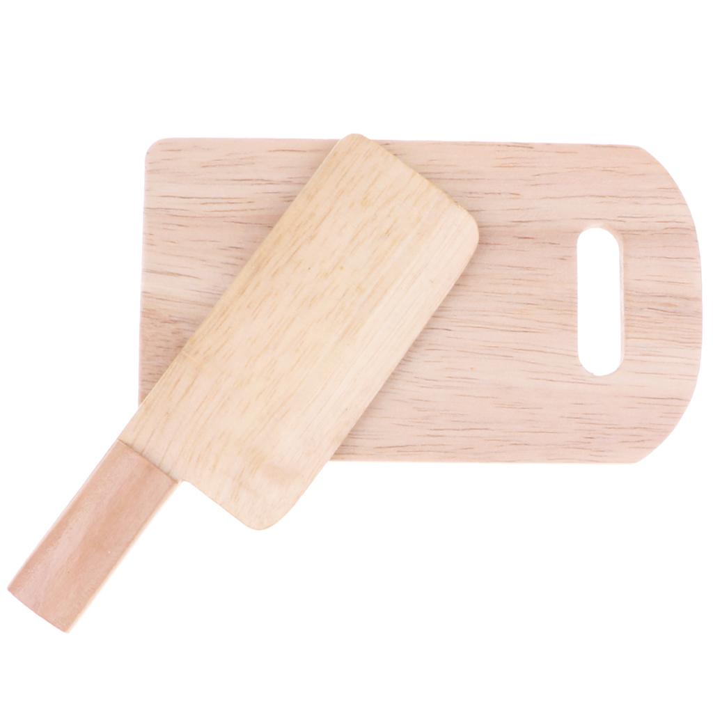 Kids/Baby Pretend Play Wooden Chopping Board + Cutter Kitchen Kitchenware Role Play Game Toys