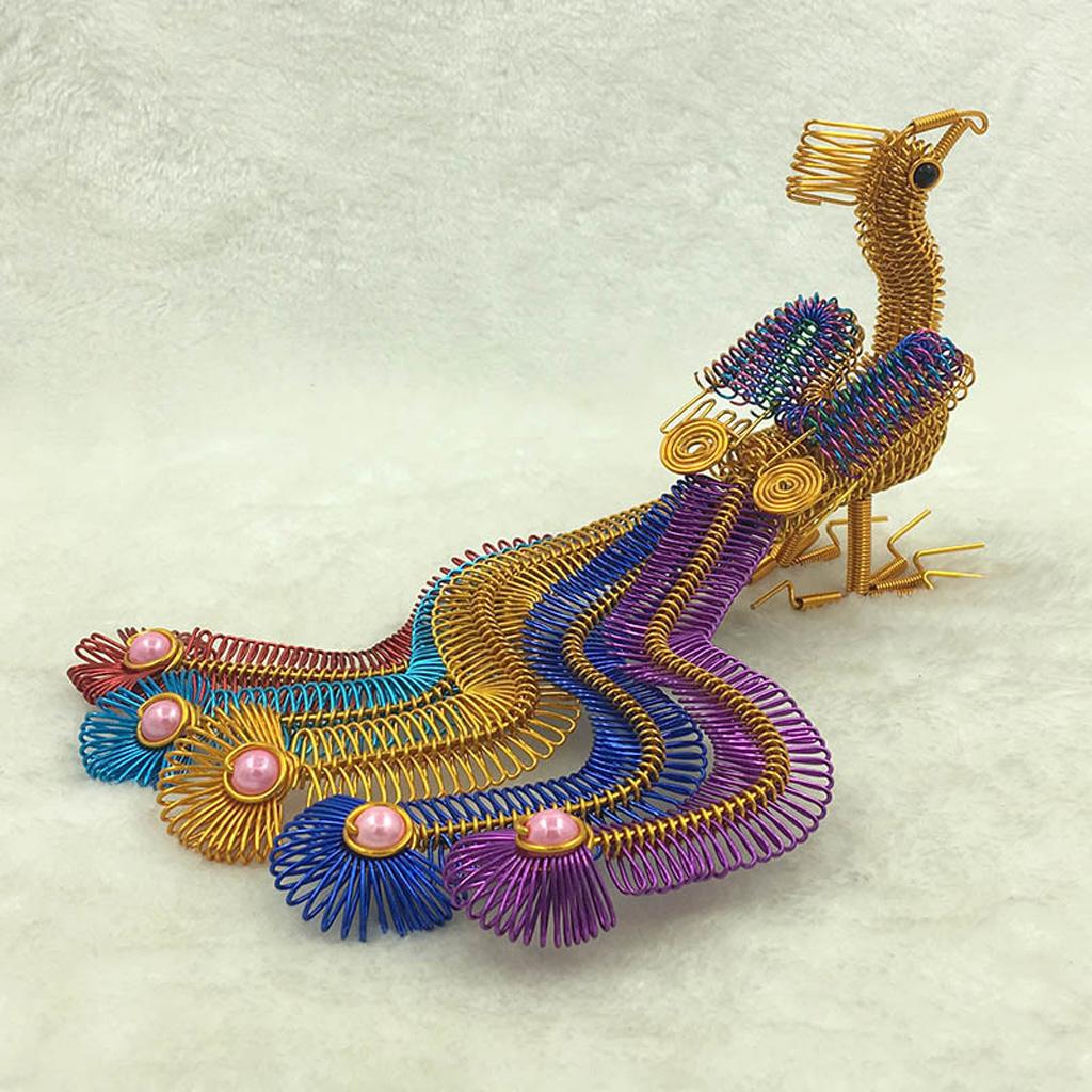 Handcrafted Phoenix Model Metal Chinese Traditional Crafts Desk Ornament