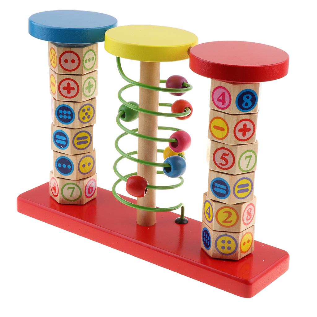 Wooden Computing Rack Verticle Puzzle Abacus Children Early Educational Toy