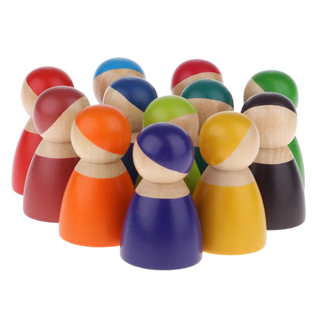 Wooden Peg Dolls 12 Pieces