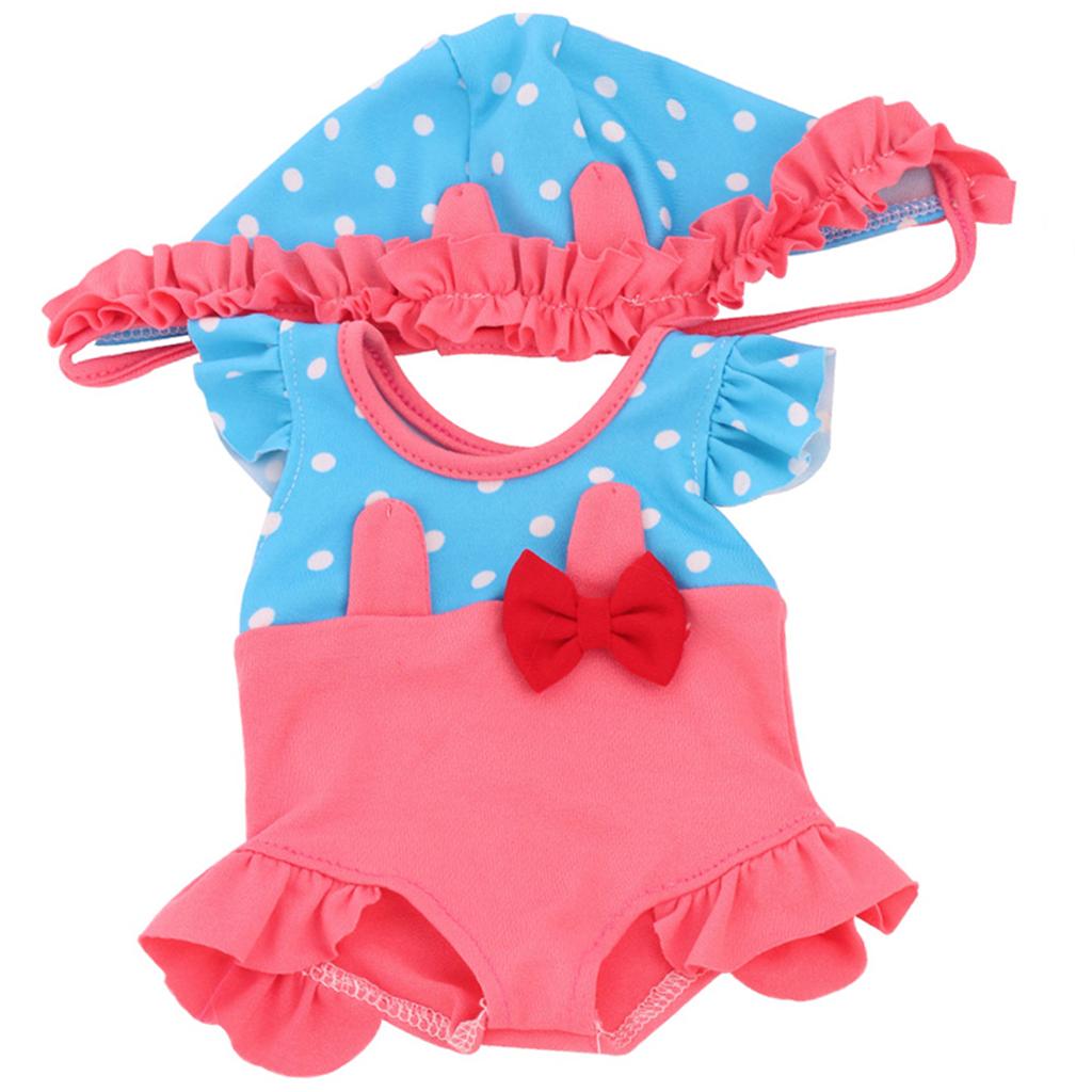 18 "American Doll Jumpsuit Hat Swimsuits DIY Dress up Accessories Pink