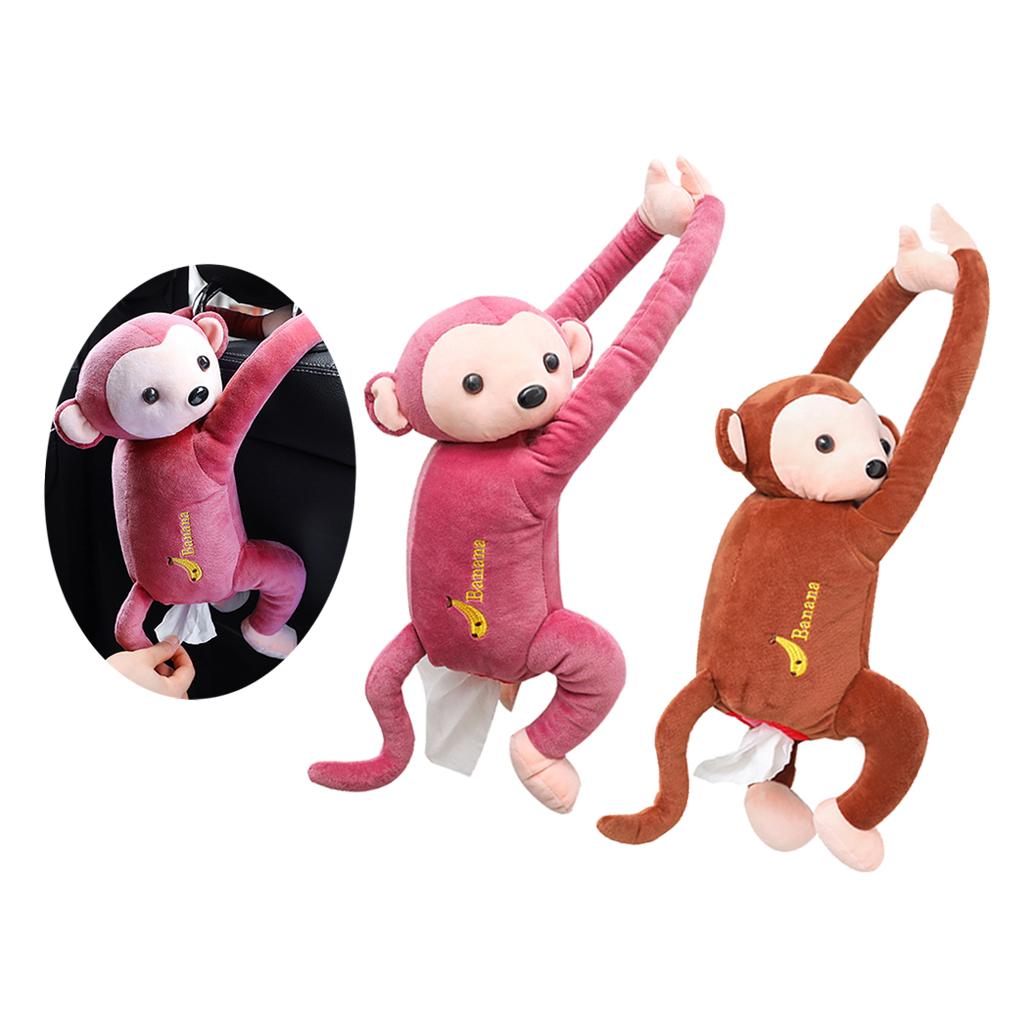 Multi-purpose Tissue Paper Storage Monkey Shape Cartoon Car  cameo brown