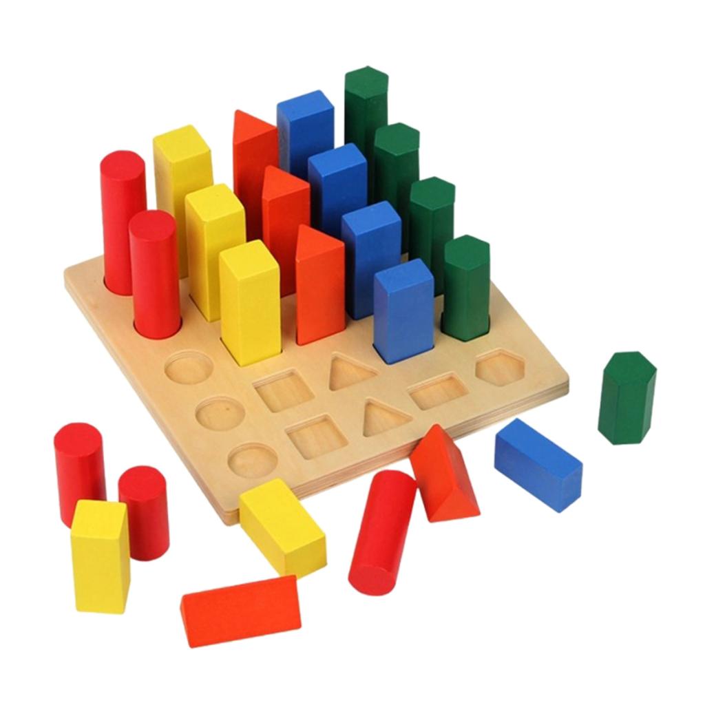 Montessori Math Shapes Geometric Puzzle Toys for Kids Preschool Educational