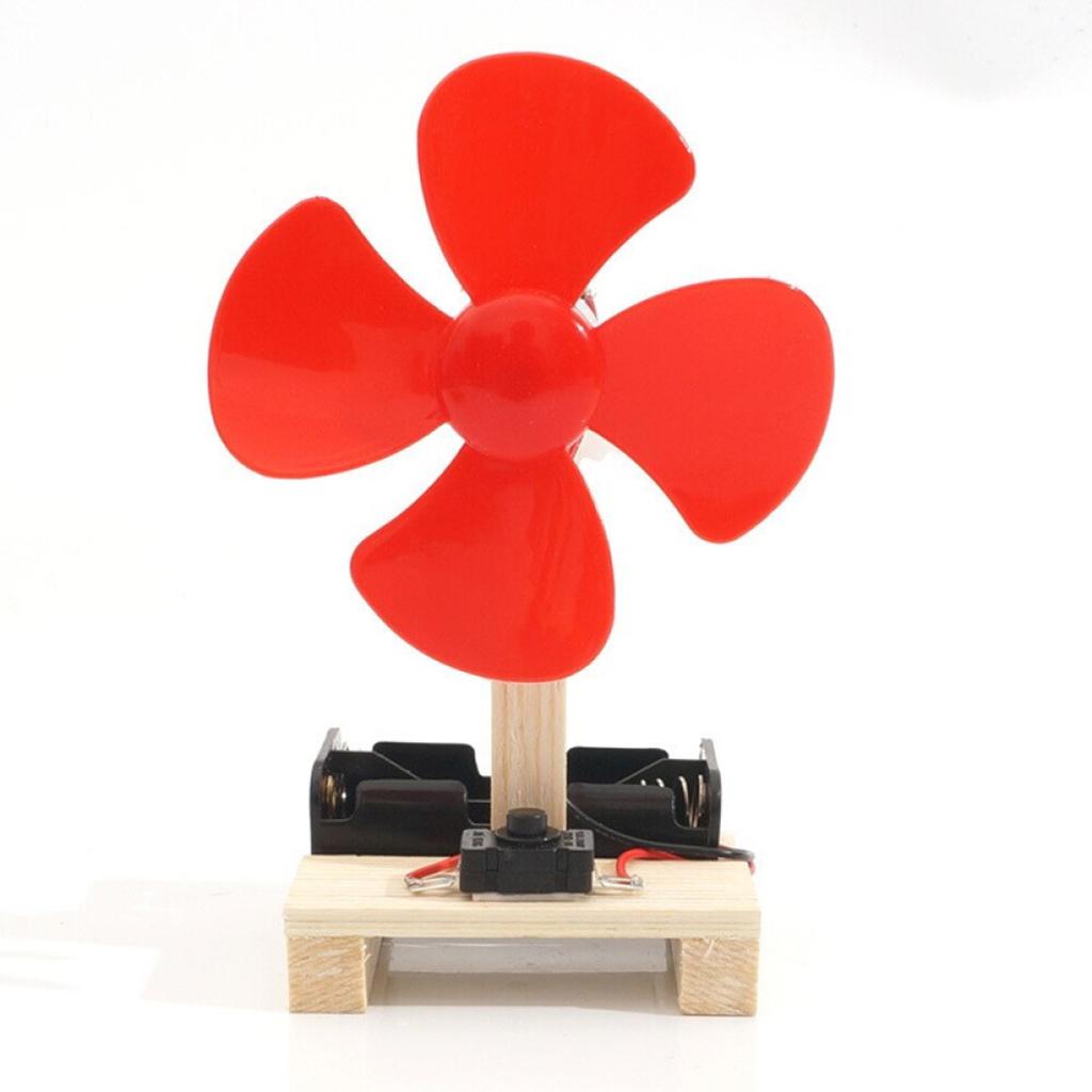 Kids DIY STEM Toy Wooden Science Experiment Kits Fan