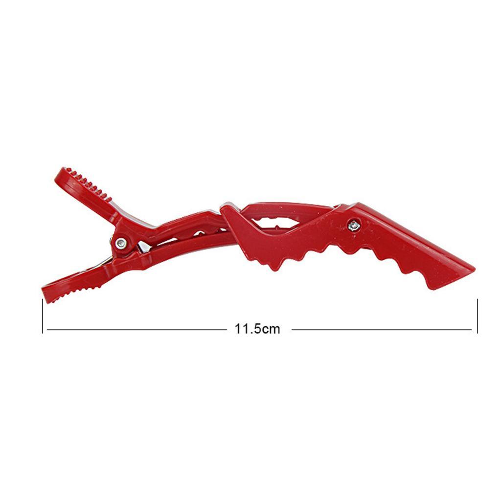 6Pcs Professional Hair Sectioning Clips Duckbill Clamp Extra Large Red