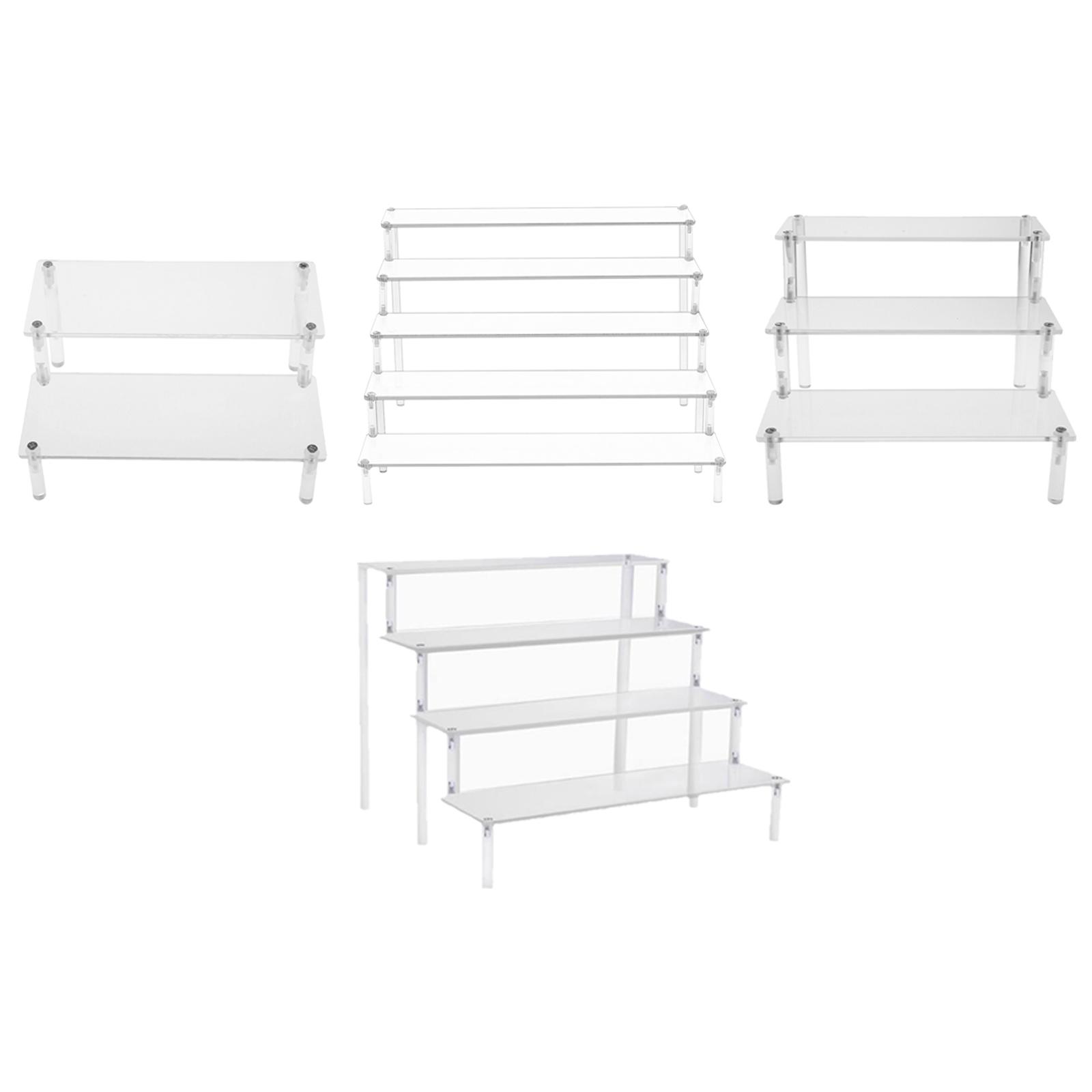 2x Clear Acrylic Rack Makeup Figure Car Desktop Display Stand Risers