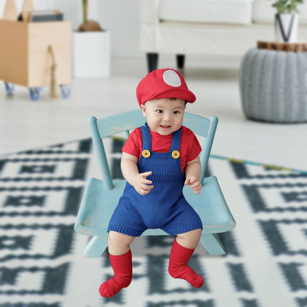 Chair Wooden Photography Accessories Decoration Home Multifunctional Blue