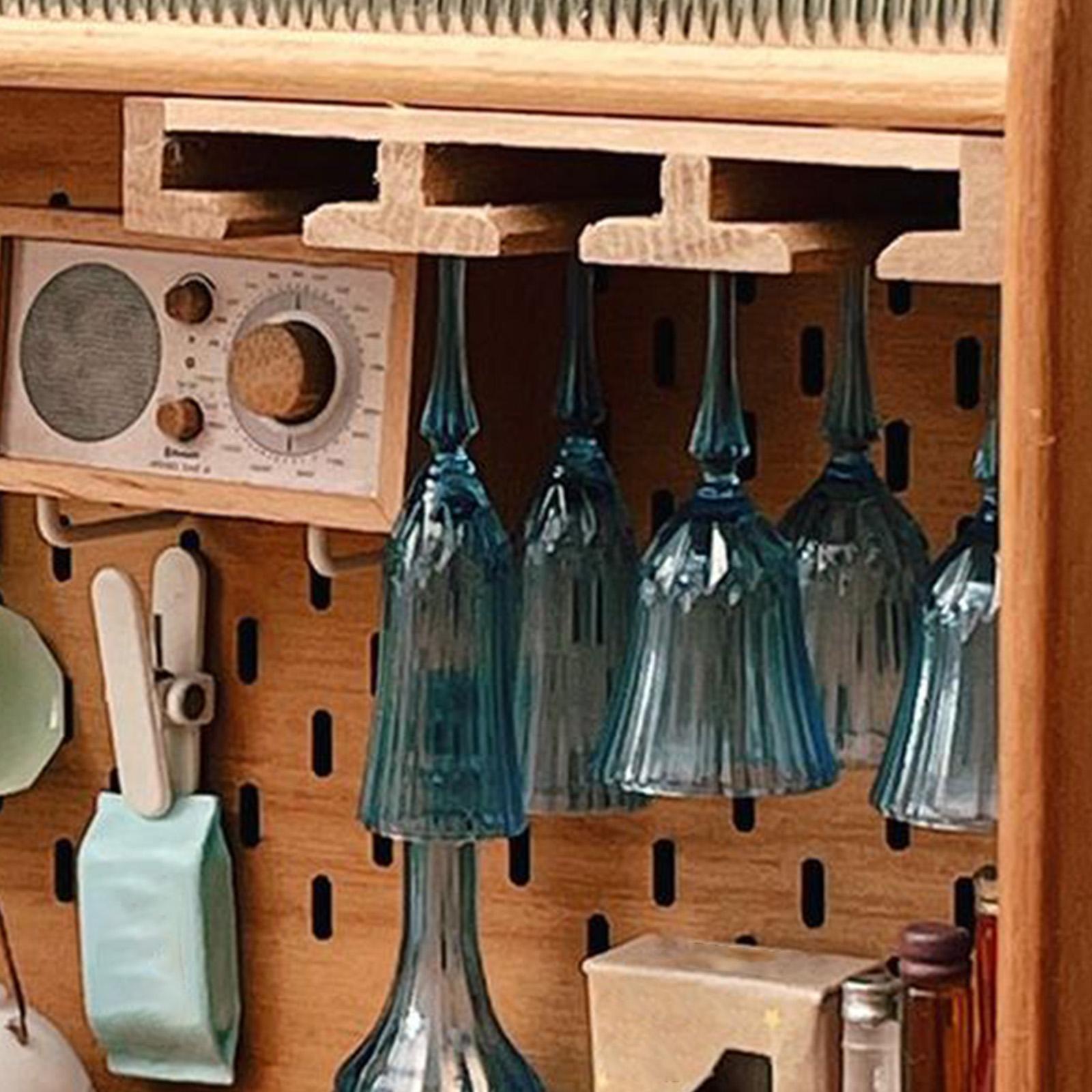 Dollhouse Wine Glass Hanging Rack Wooden Goblet Holder for Kitchen Ornaments
