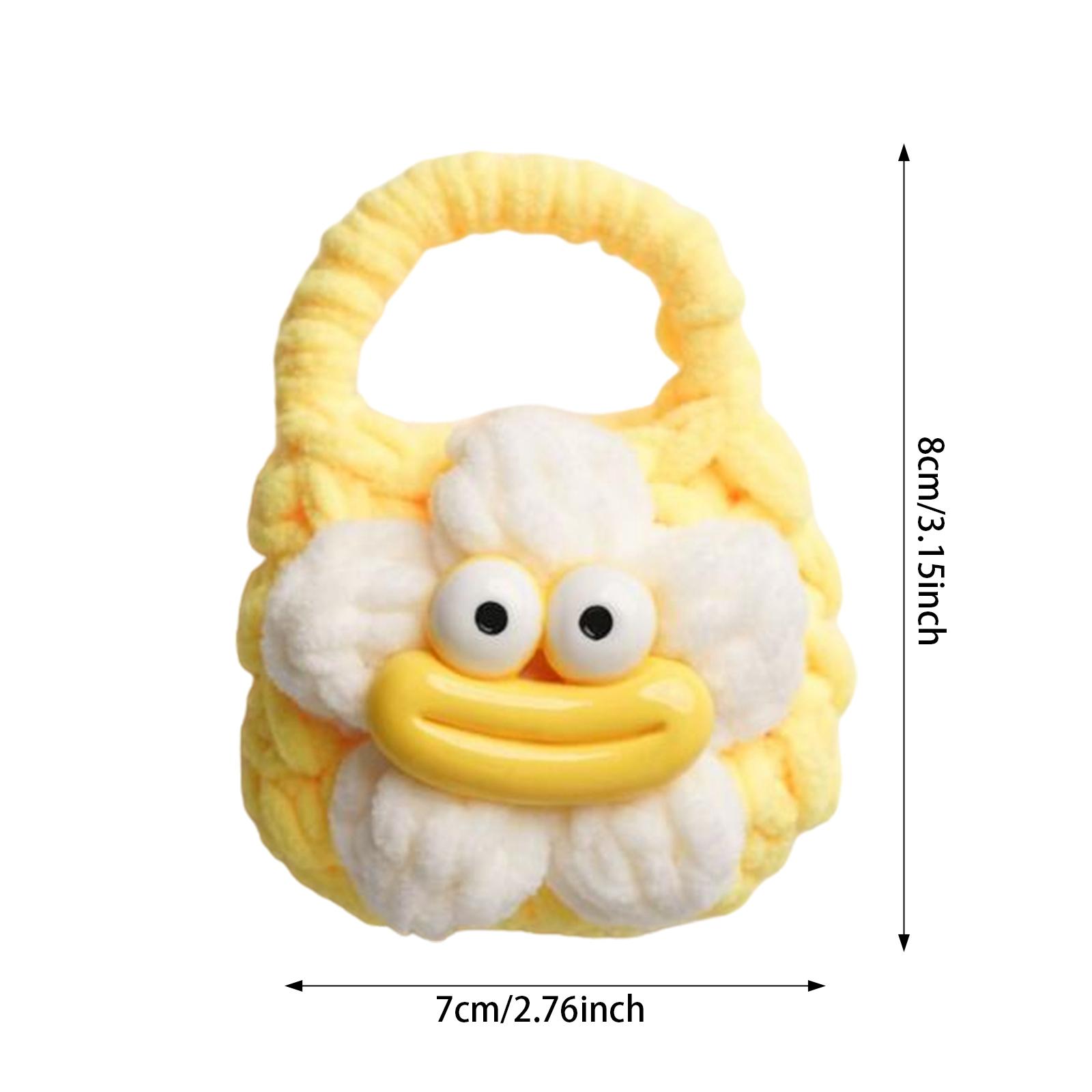 3xEarphone Case Cover Handmade Knitted Mini Handbag Crochet Knitted Cable Pouch yellow