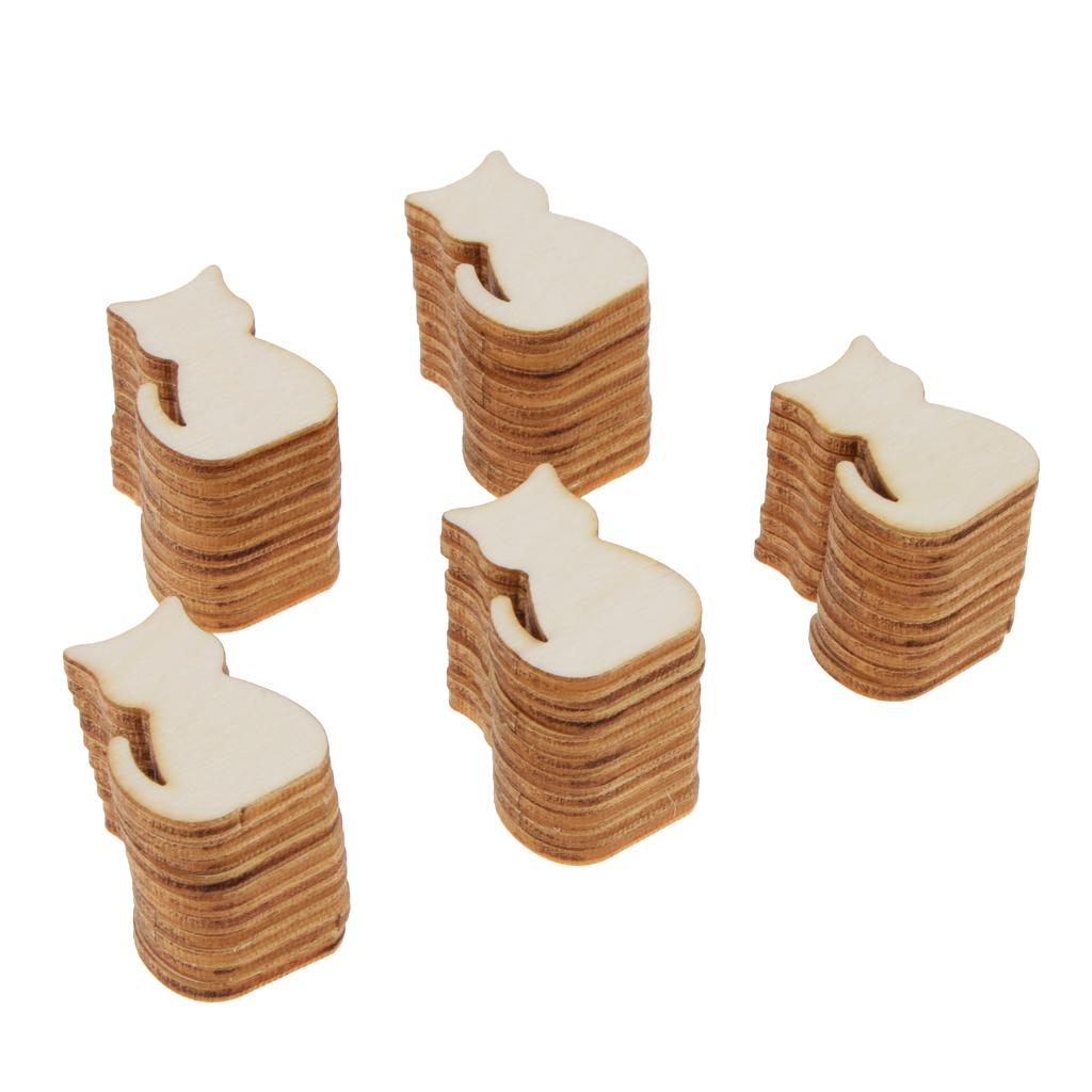 Blank Cat Cutout Wooden Chips