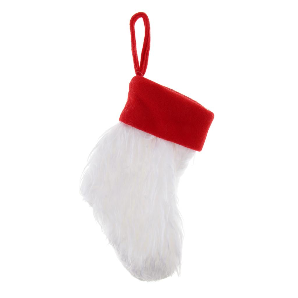8.6 inch Plush Christmas Stocking Gift/Treat Bags 22cm Red Mouth