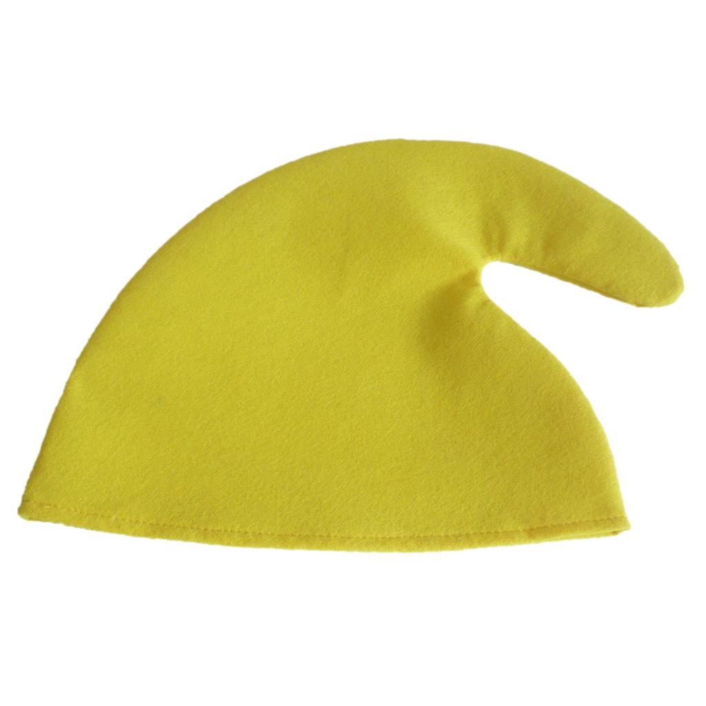 Unisex Adult Kids Christmas Elf Hat Cloth Cap Xmas Holiday Costume Yellow
