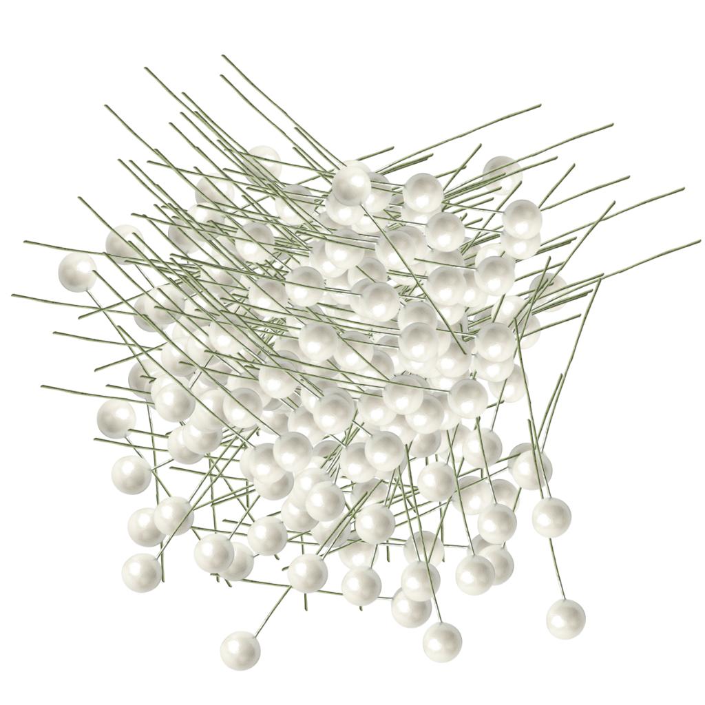 100 Pieces Artificial Berries Foam Flower Fruit Stamens DIY Supplies White