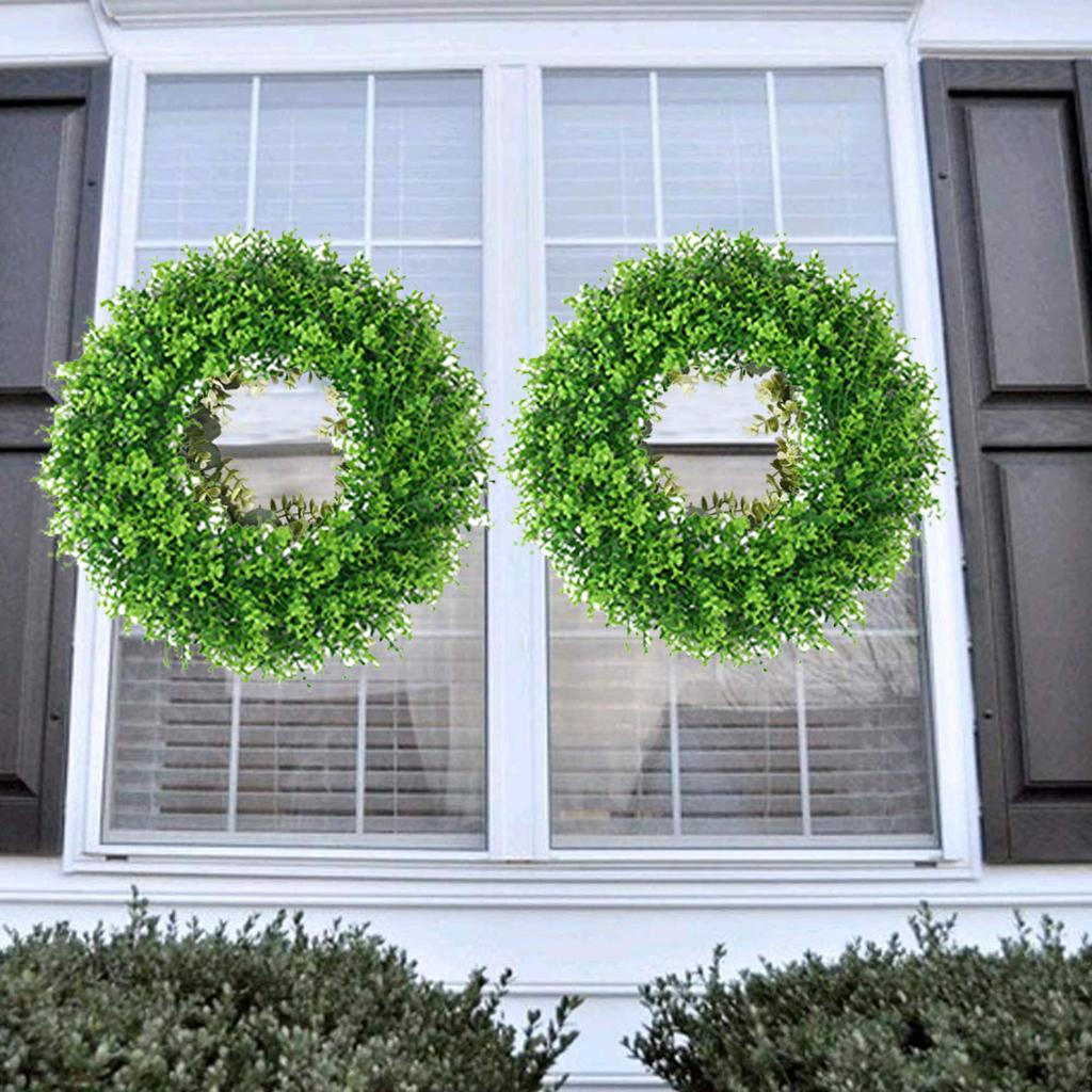 Greenery Garlands Artificial Eucalyptus Leaves Hanging Wreath Green