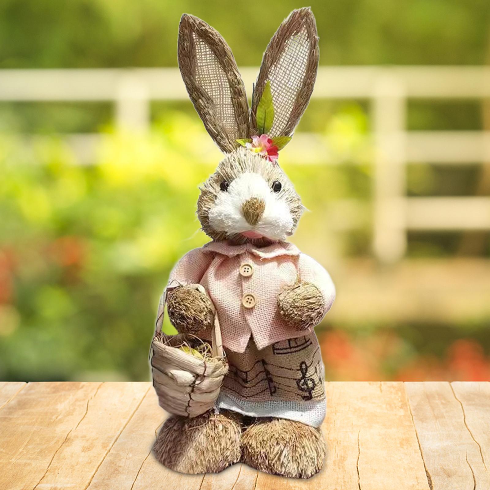 Easter Bunny Figurine Cartoon Easter Decor for Yard Indoor Outdoor Bookshelf Style I