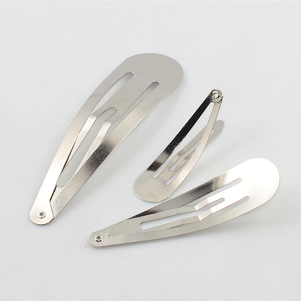 2x50pcs Sliver Metal Hairpins Hair Clips Snap Barrette Water Drop Design 5cm