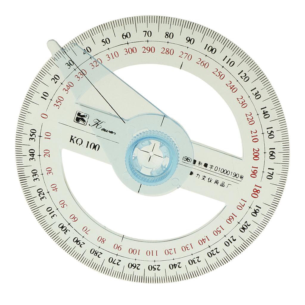 3x360 Degree Angle Measure 100mm Diameter Protractor Swing Arm School Office