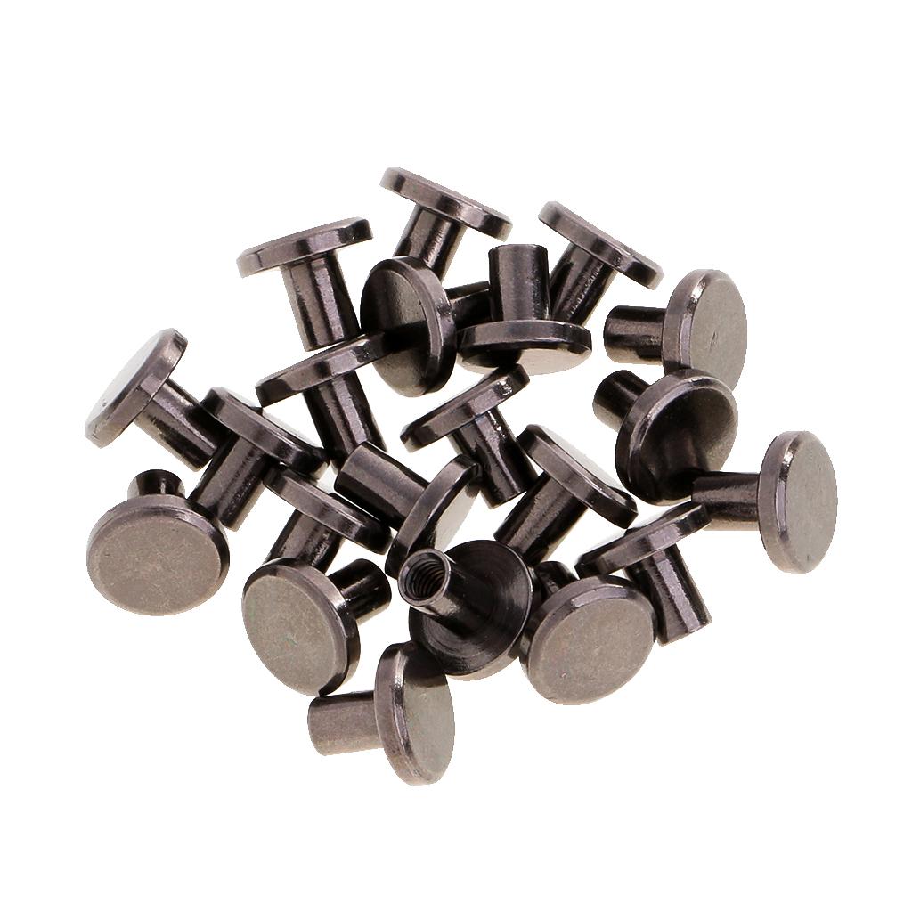 2x20 Sets 8mm Round Rivet Screw Studs Chicago Screw Leather Craft Black