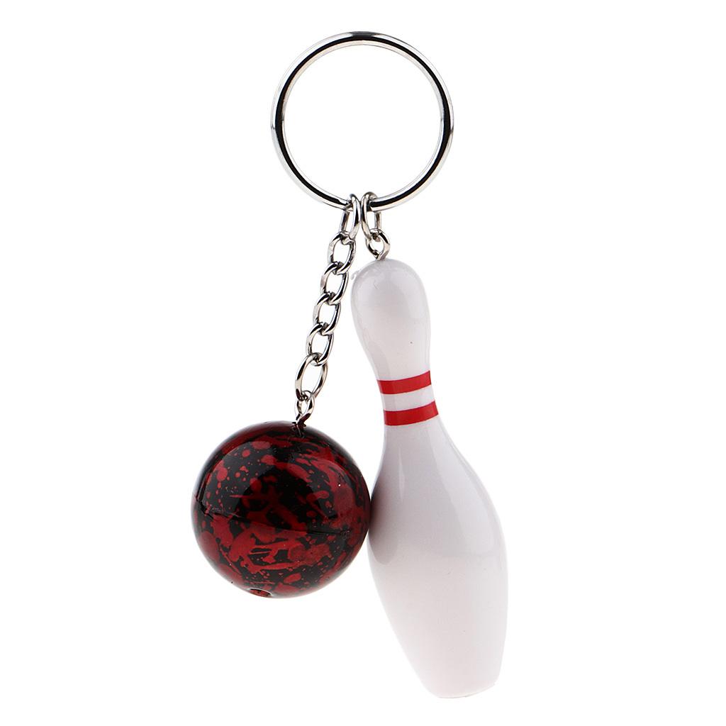 Novelty Bowling Ball And Pin Sports Keyring Keychain Gifts Bag Phone Charms 