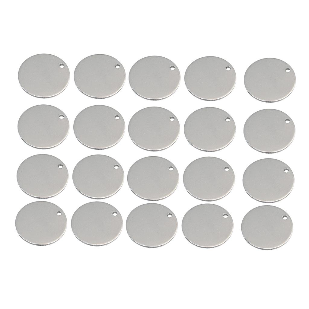 20x Metal Flat Round Circle Blank Charms Tag Pendant Engrave Disc Coin 6mm