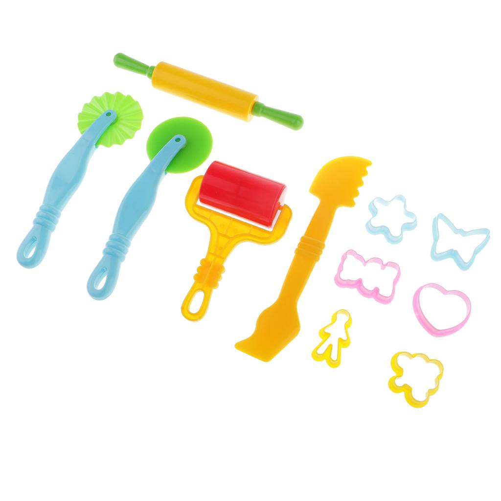 11 Pieces Kids Plastic Clay Dough Cutters Moulds Children Modelling Tool Set