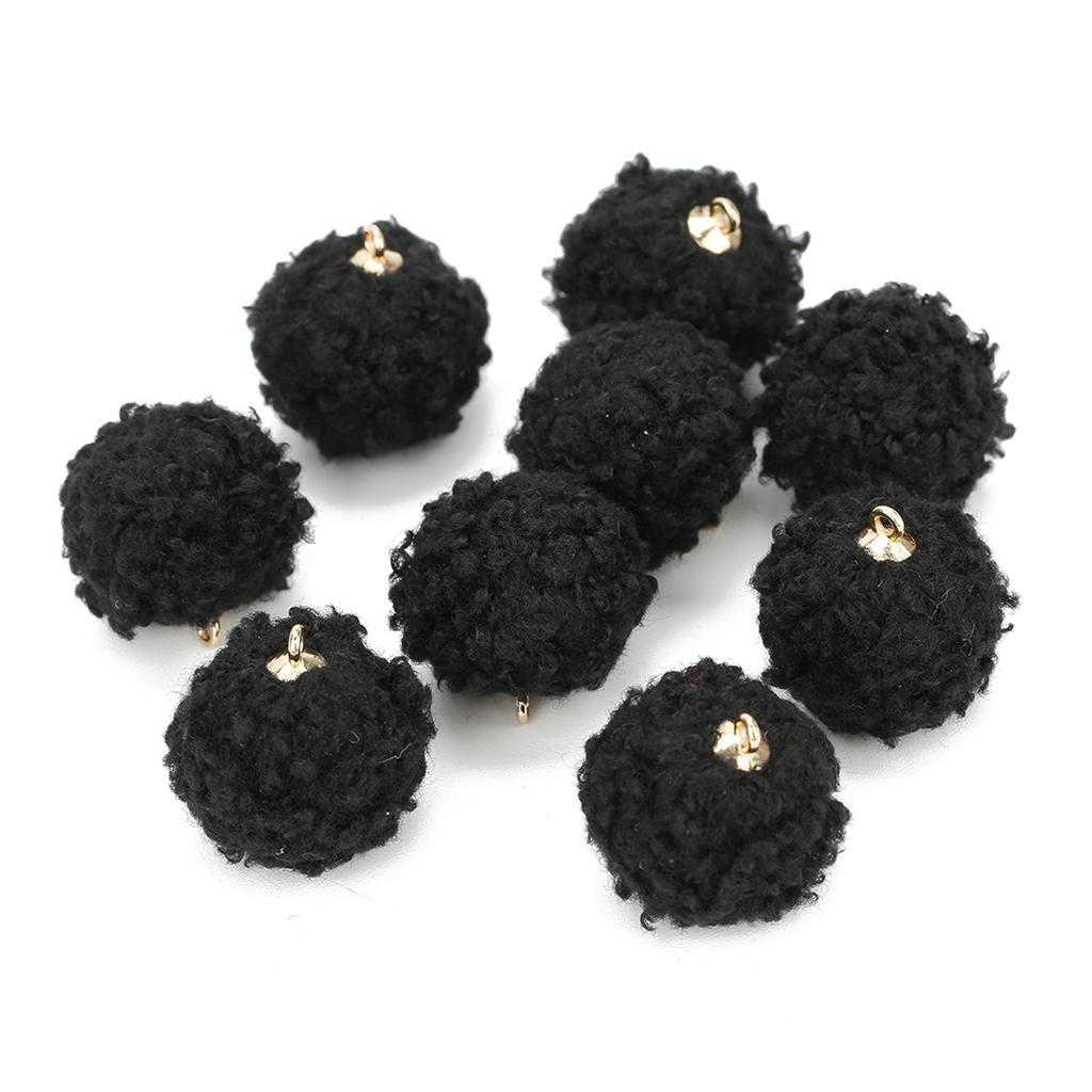 20Pcs/Bag Fuzzy Ball Pendants  Black