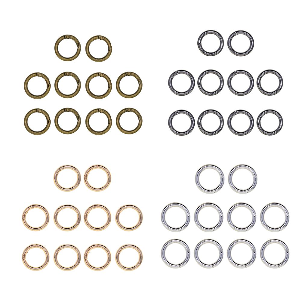 10pcs 28mm Round Spring Snap Hooks carabiner key chain key ring  platinum