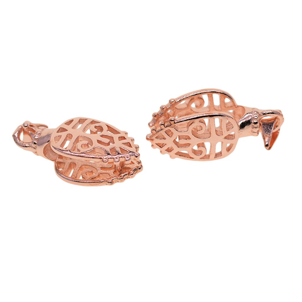 10 Pieces Brass Filigree Pendant Pinch Bails Connector Findings Rose Gold