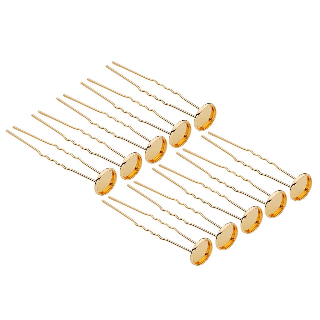 10pcs copper hair clip hair pin DIY accessory blank base gold