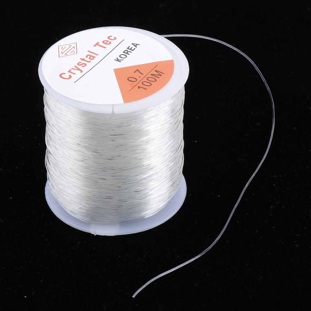 5Rolls 0.7mm Transparent Elastic Tread Cord String Wire Beading or Fishing New 