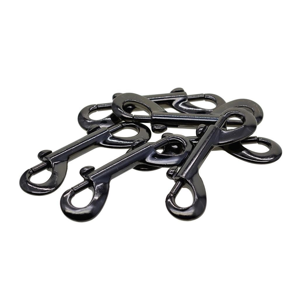 Black 2 Pieces joyMerit Double End Trigger Clips Heavy Duty Alloy Snap Hook Key Chain Luggage Strap