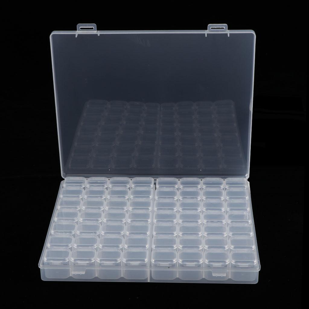 56 Grids Clear Storage Boxes Jewelry Nail Art Beads Pills Mini Item Cases