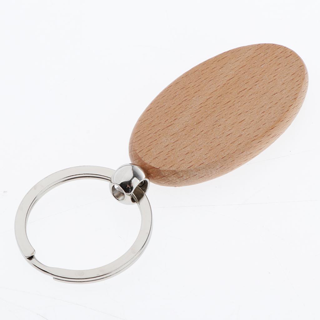2x5X Wood Charms Blank For DIY Personal Keychain  oval  52x30mm