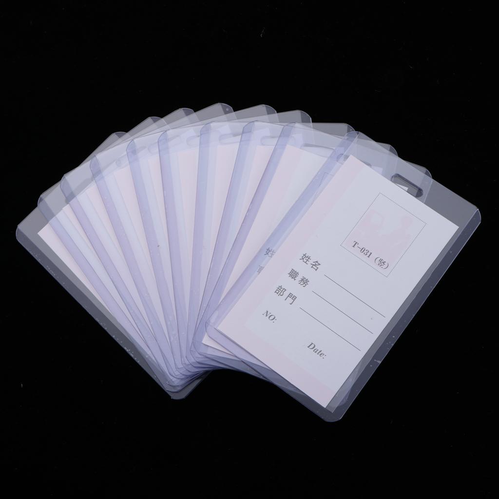 10-pack ID Card Holders Double-Sided Clear Acrylic Crystal Badge Holder